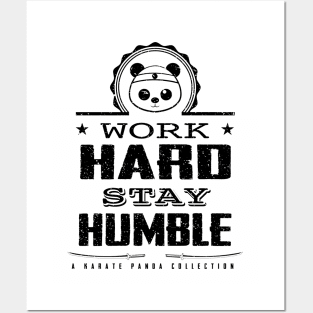 Karate Panda Work hard, Stay humble lights Posters and Art